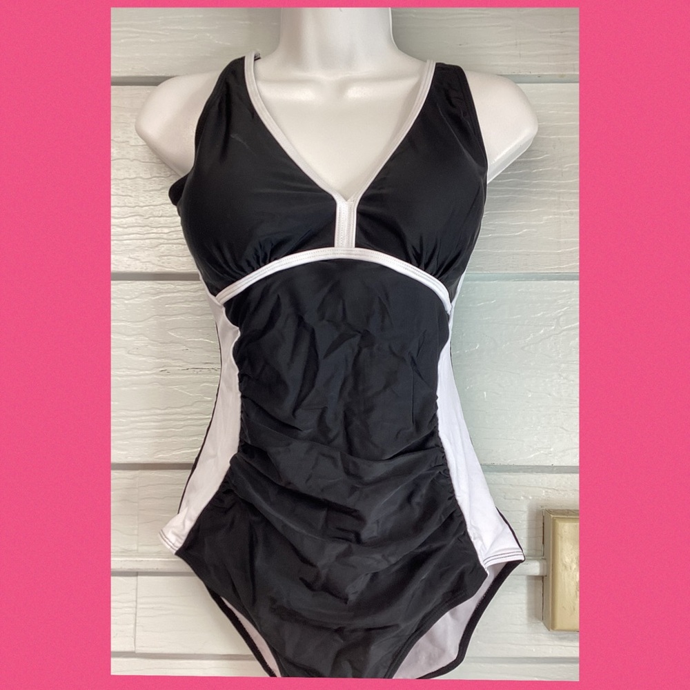 Black & White One-Piece Women's Swimsuit.49